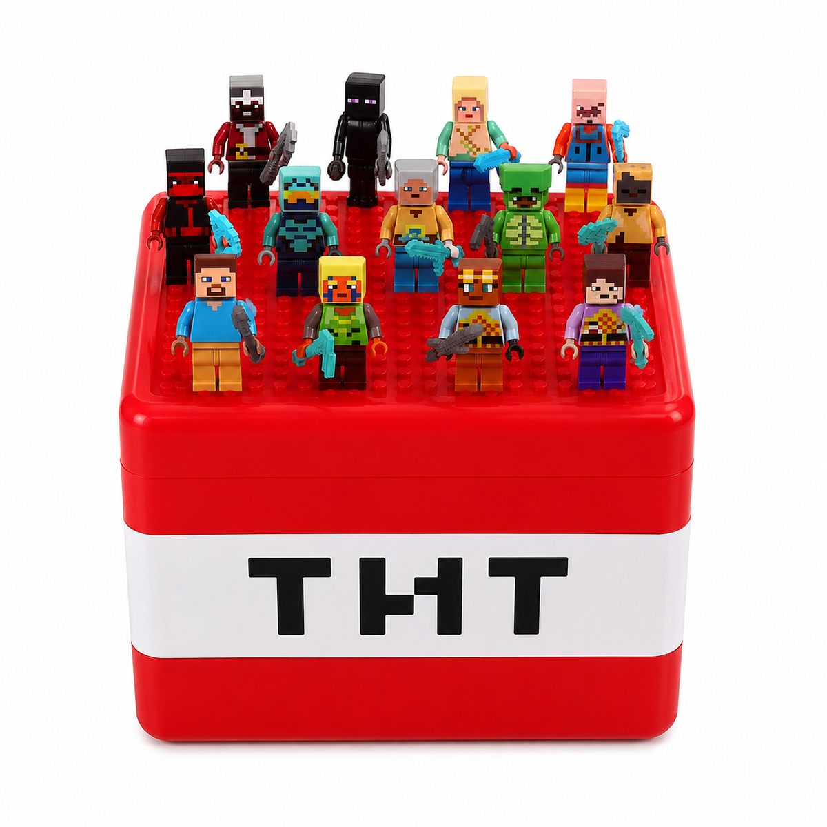 Caja x12 Muñecos TNT/Creeper/Steve/Slender