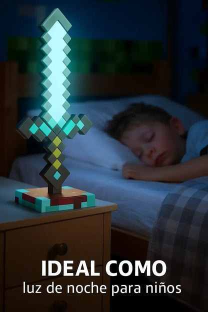 Espada de Diamante de Minecraft con Luz LED — Recargable