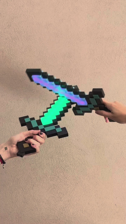 Espada de Diamante de Minecraft con Luz LED — Recargable